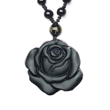 Obsidian Rose Pendant-Your Soul Place